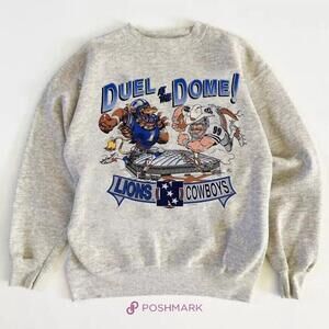 Detroit Lions Dallas Cowboys 1990 Jack Davis Duel Sweatshirt Retro